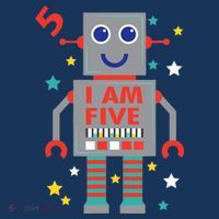I Am Five Robot Funny Robotics 5 Year Old Birthday Party Mousepad thumb 1