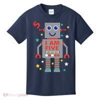 I Am Five Robot Funny Robotics 5 Year Old Birthday Party Kids T-Shirt thumb 0