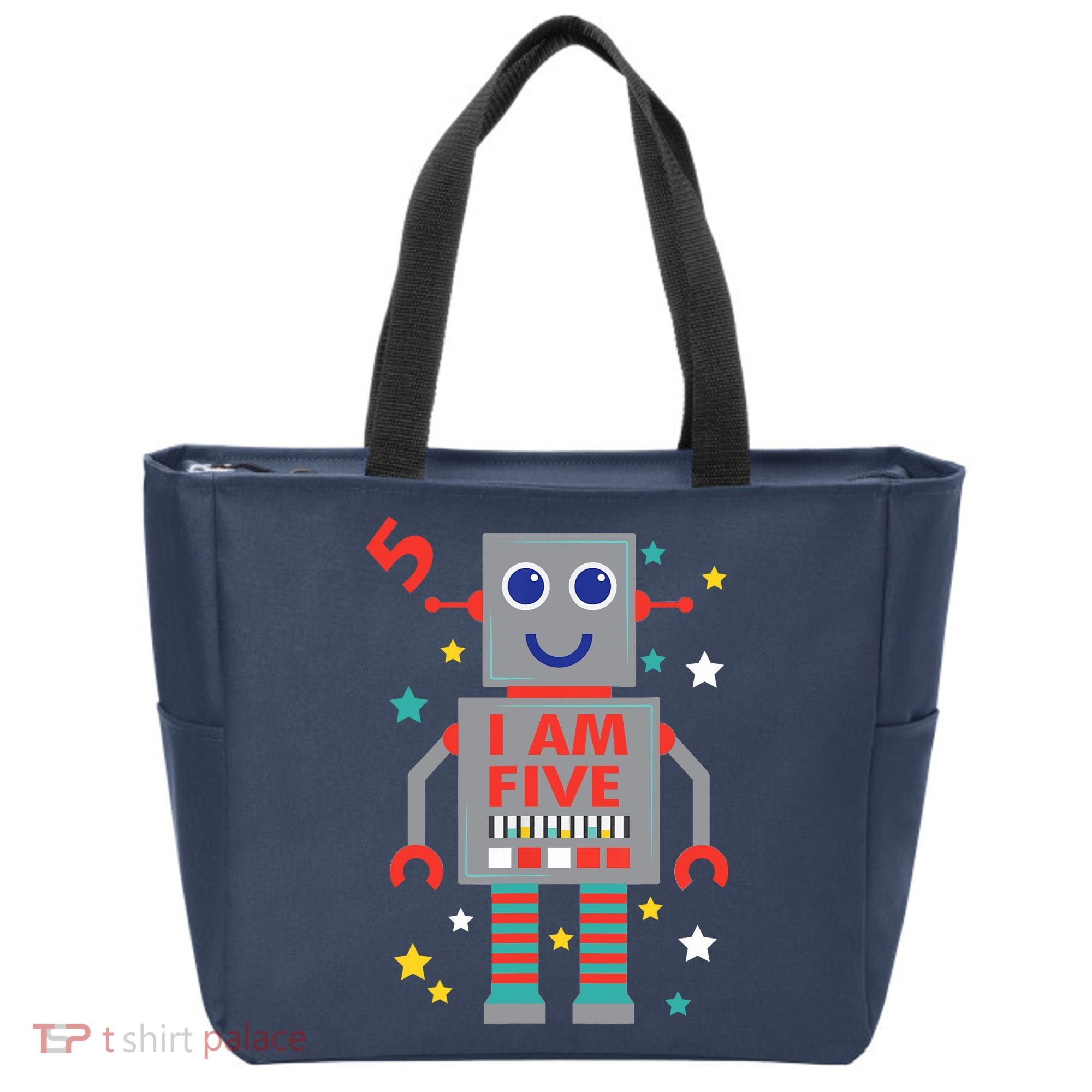 I Am Five Robot Funny Robotics 5 Year Old Birthday Party Tote Bag