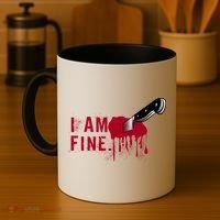 I Am Fine True Crime Nightmare Horror Movie Quote Gift Coffee Mug thumb 4