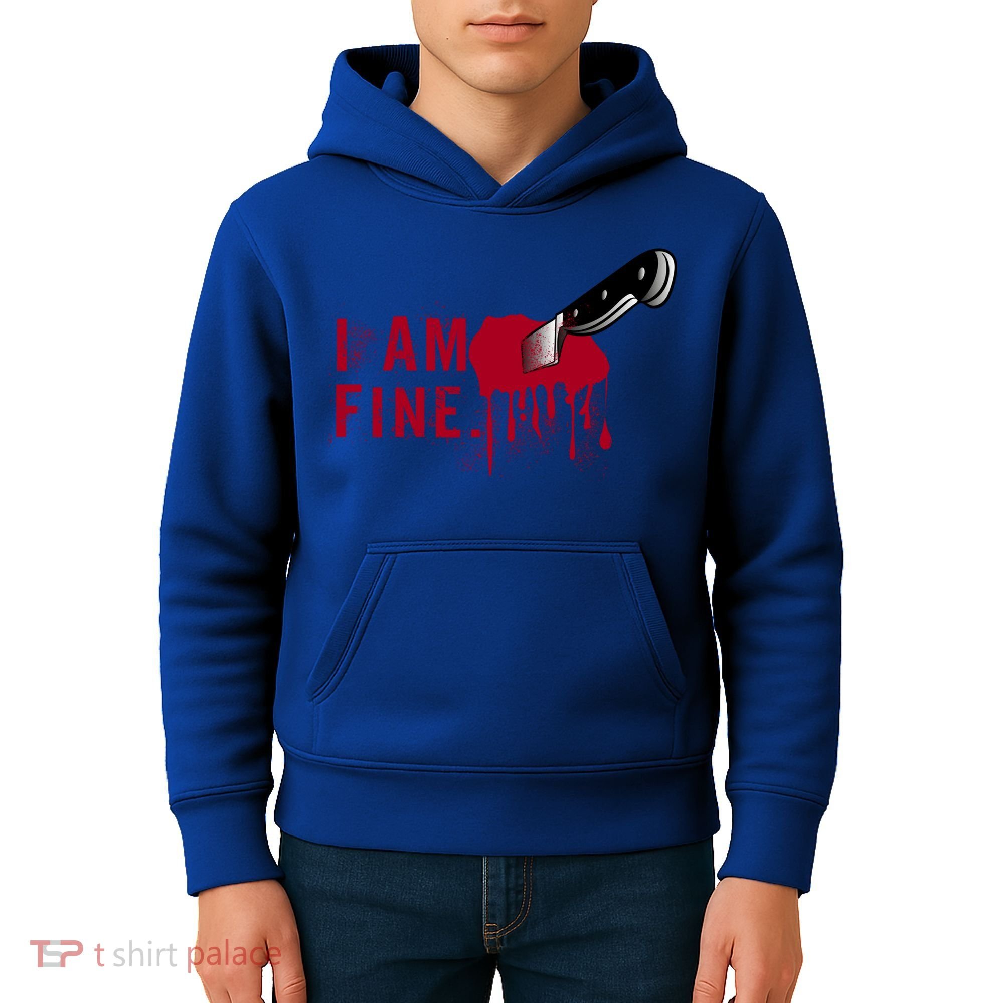 I Am Fine True Crime Nightmare Horror Movie Quote Gift Kids Hoodie