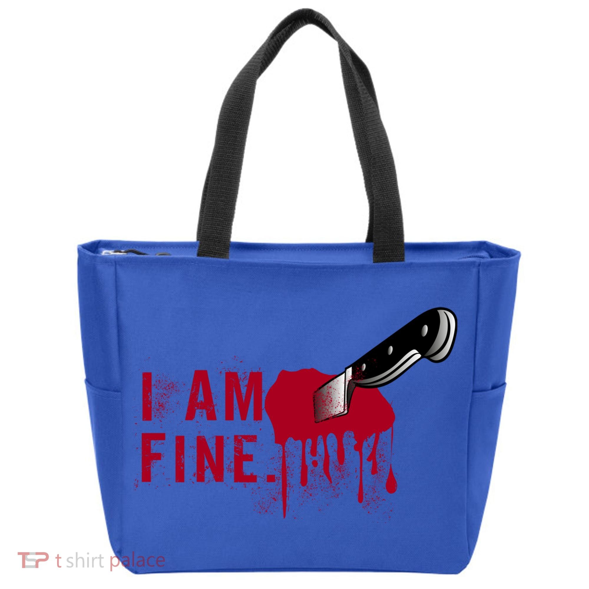 I Am Fine True Crime Nightmare Horror Movie Quote Gift Tote Bag