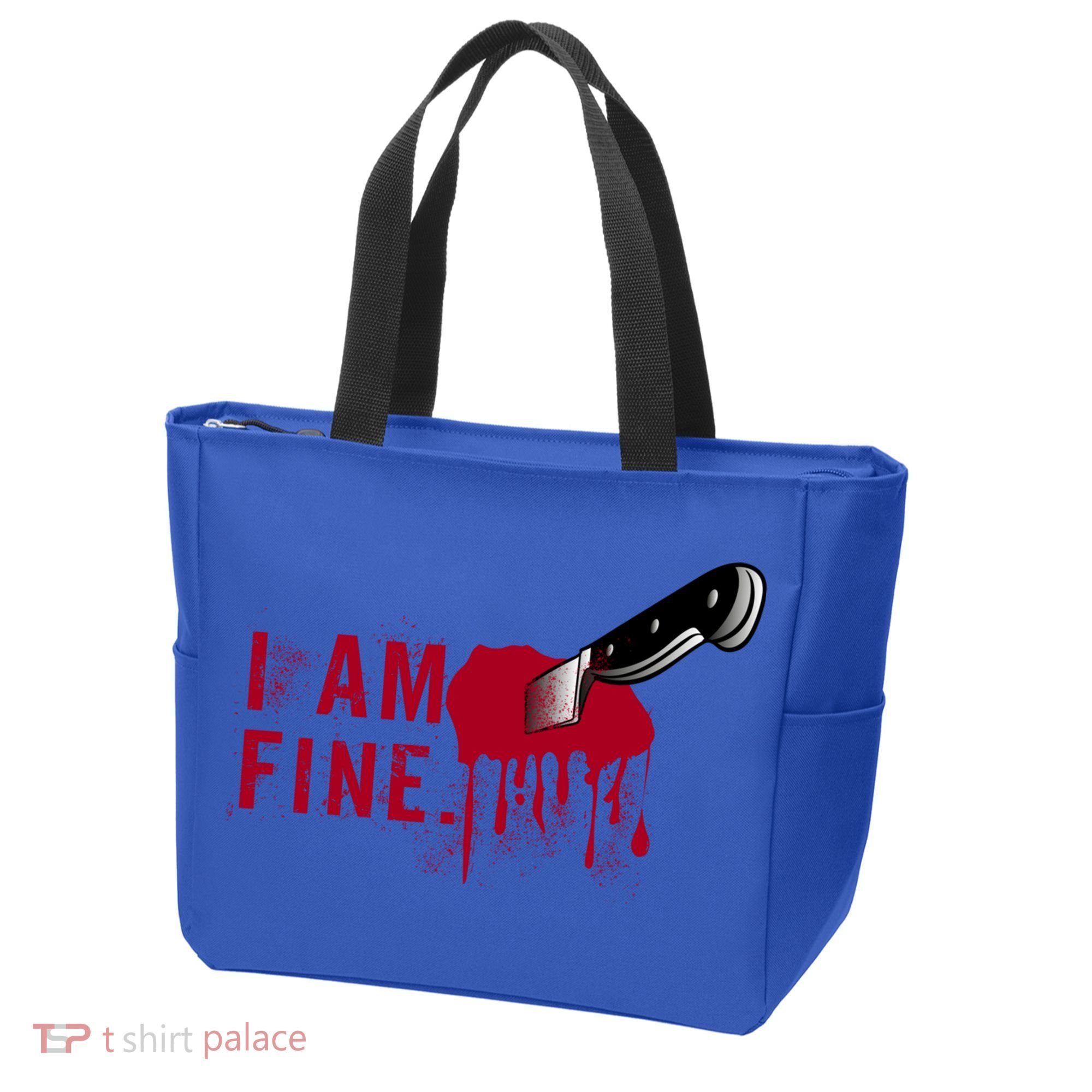 I Am Fine True Crime Nightmare Horror Movie Quote Gift Tote Bag