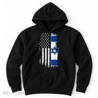 Israeli American Flag Pride Israel Usa Hoodie thumb 0