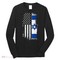 Israeli American Flag Pride Israel Usa Long Sleeve Shirt thumb 0