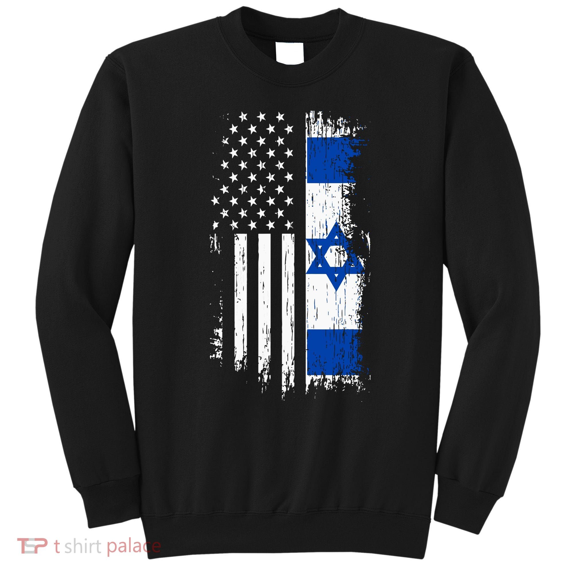 Israeli American Flag Pride Israel Usa Sweatshirt