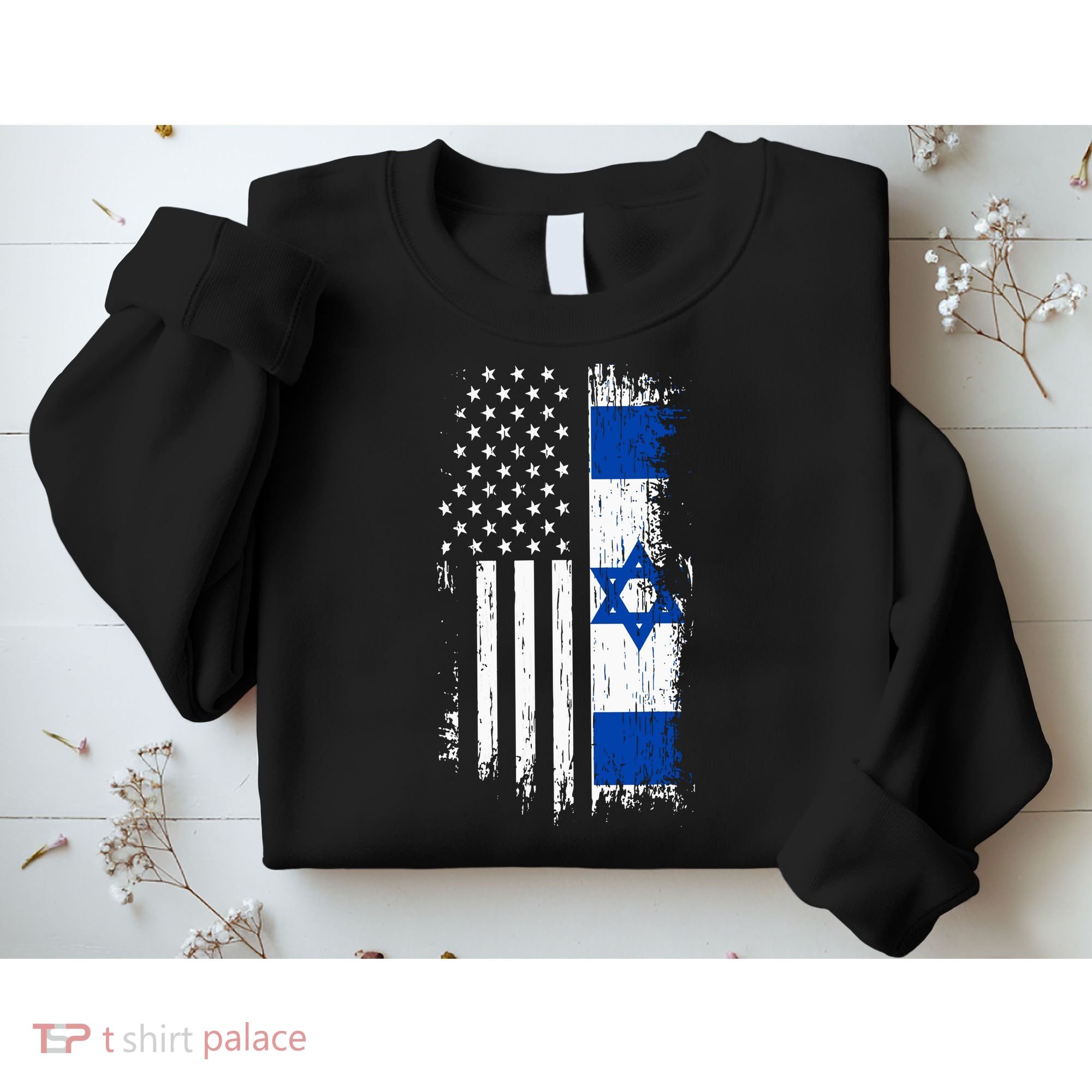 Israeli American Flag Pride Israel Usa Sweatshirt