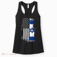Israeli American Flag Pride Israel Usa Women's Tank Top thumb 0