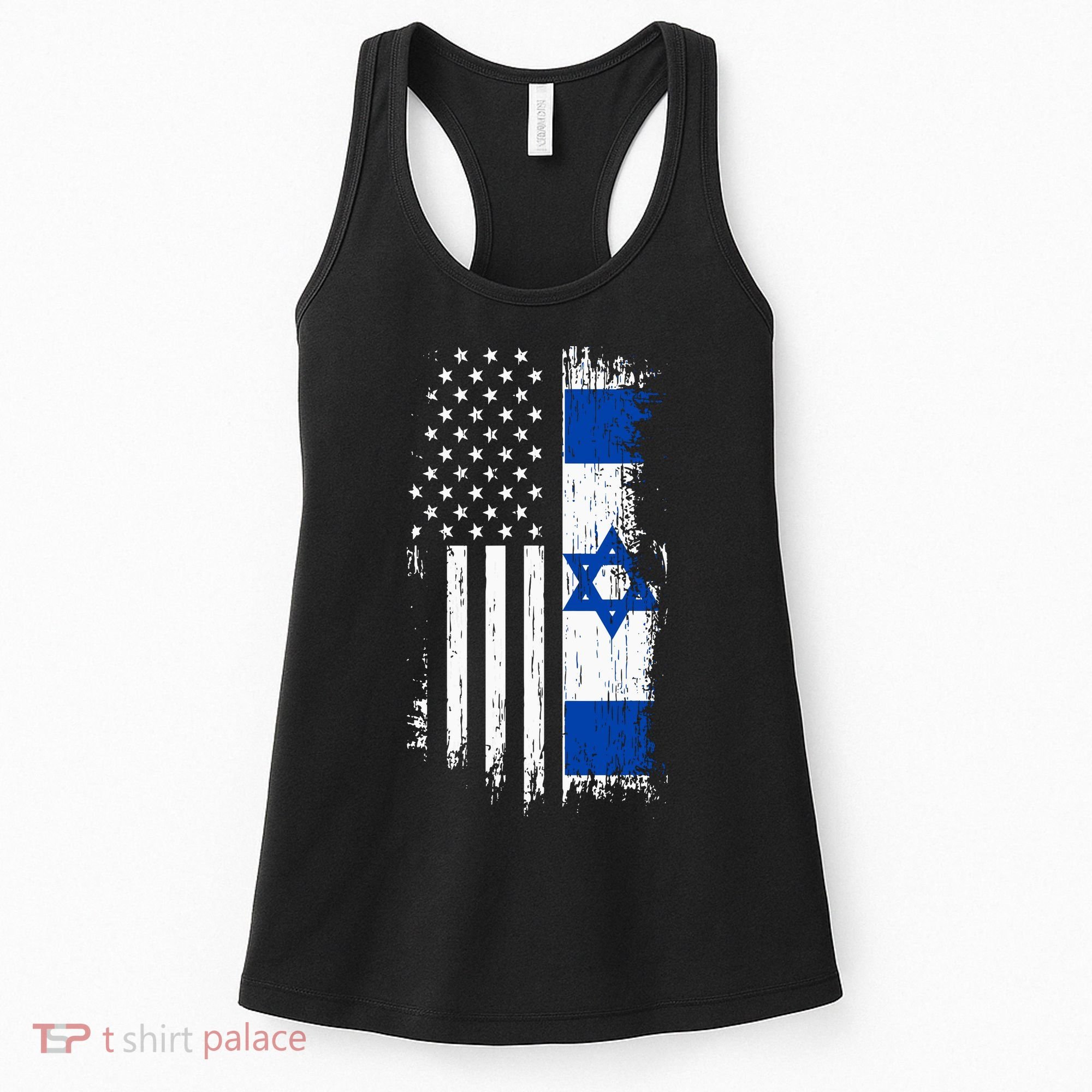 Israeli American Flag Pride Israel Usa Women's Tank Top