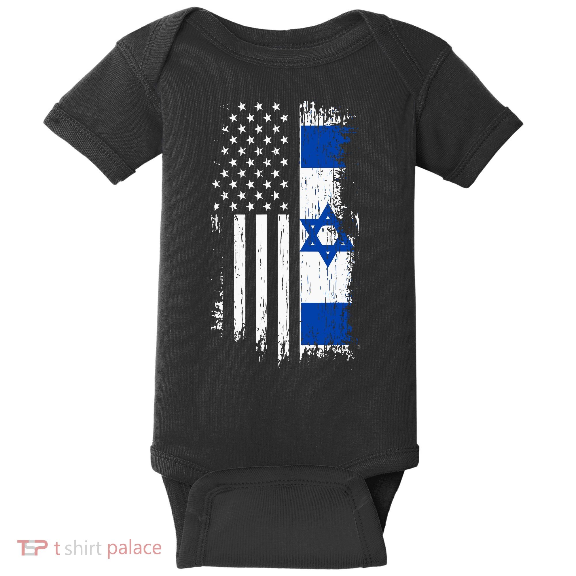 Israeli American Flag Pride Israel Usa Baby Bodysuit