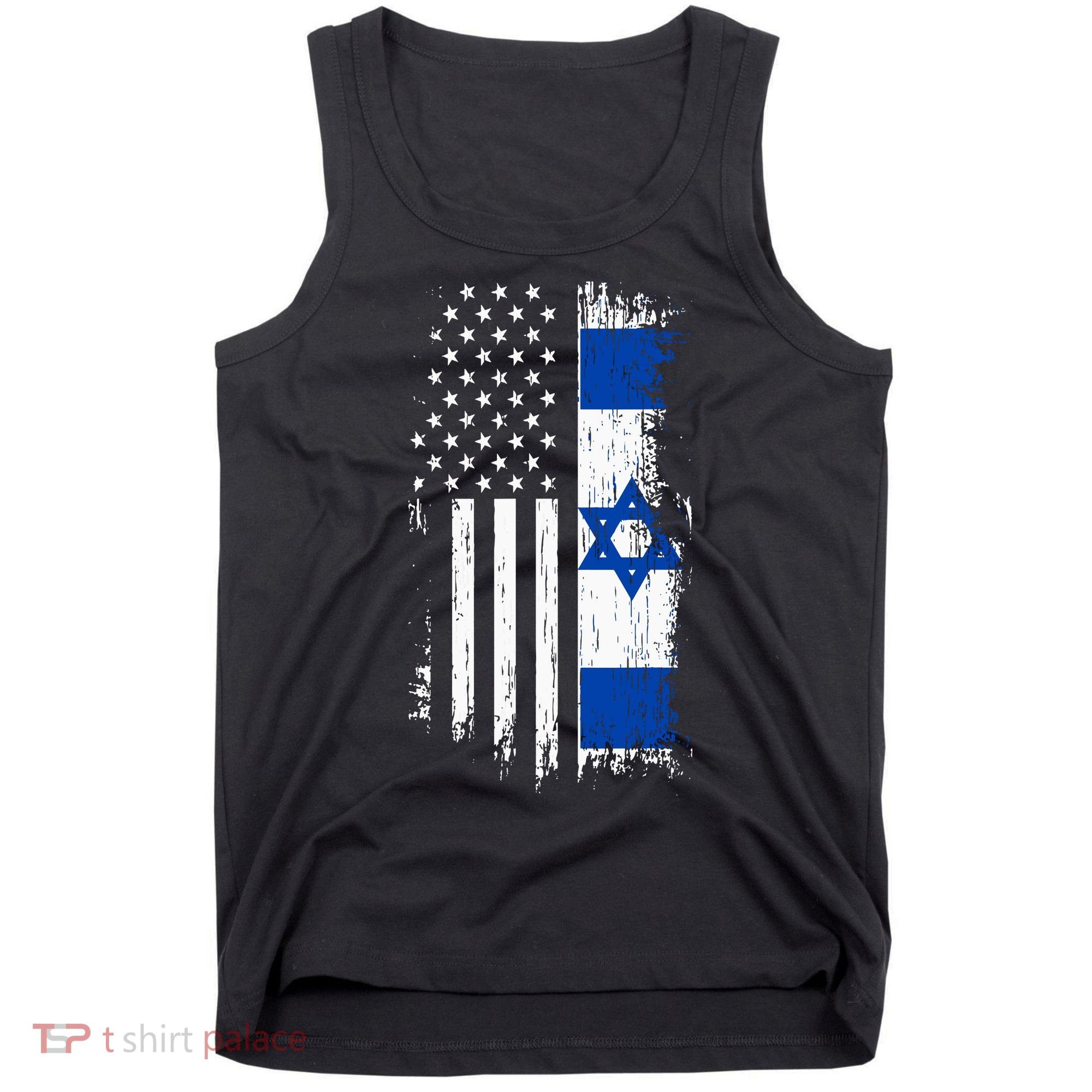 Israeli American Flag Pride Israel Usa Tank Top