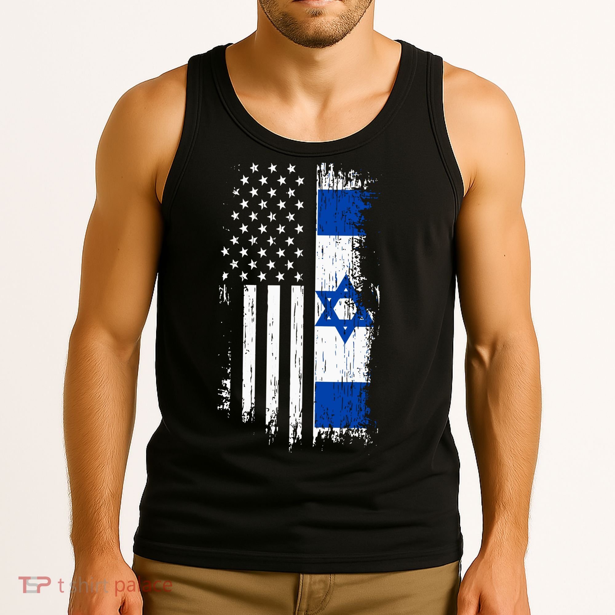 Israeli American Flag Pride Israel Usa Tank Top