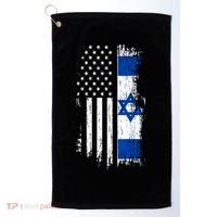 Israeli American Flag Pride Israel Usa Golf Towel thumb 0