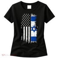 Israeli American Flag Pride Israel Usa Women's T-Shirt thumb 0