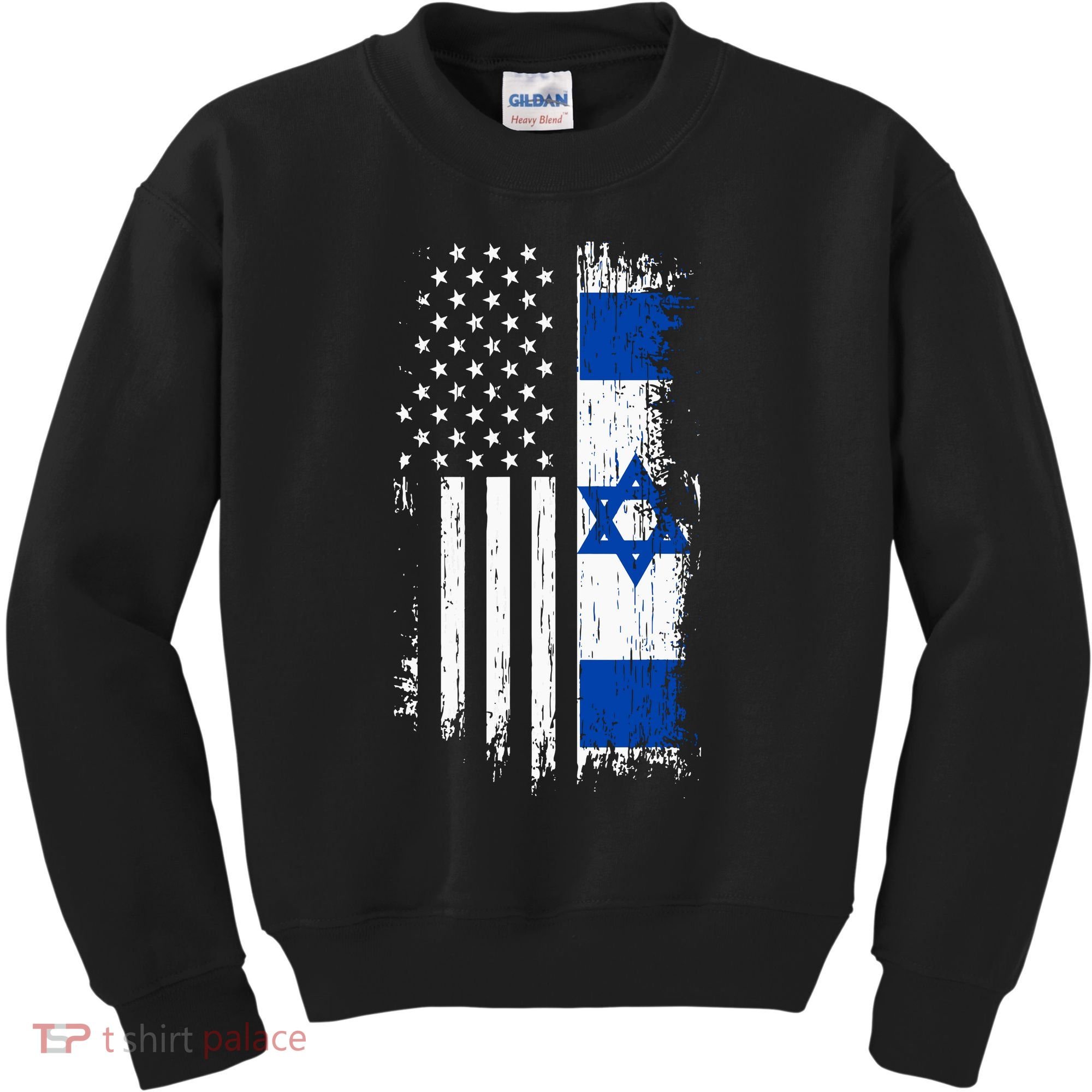 Israeli American Flag Pride Israel Usa Kids Sweatshirt