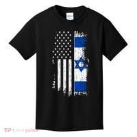Israeli American Flag Pride Israel Usa Kids T-Shirt thumb 0