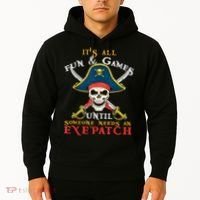 It's All Fun & Games Until Someone Needs An Eyepatch Pirate Skull Hoodie thumb 2