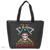 It's All Fun & Games Until Someone Needs An Eyepatch Pirate Skull Tote Bag thumb 0