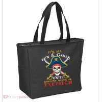 It's All Fun & Games Until Someone Needs An Eyepatch Pirate Skull Tote Bag thumb 2