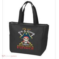 It's All Fun & Games Until Someone Needs An Eyepatch Pirate Skull Tote Bag thumb 3