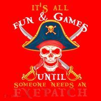 It's All Fun & Games Until Someone Needs An Eyepatch Pirate Skull Santa Hat thumb 1