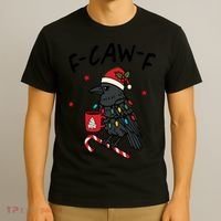 It’s An F-Caw-F Kind Of Christmas Crow Xmas T-Shirt thumb 3