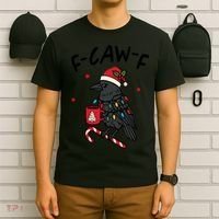 It’s An F-Caw-F Kind Of Christmas Crow Xmas T-Shirt thumb 6
