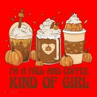 I'm A Fall And Coffee Kind Of Girl Santa Hat thumb 1