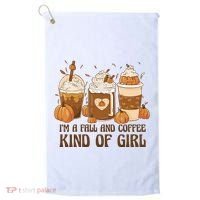I'm A Fall And Coffee Kind Of Girl Golf Towel thumb 0