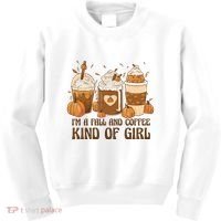 I'm A Fall And Coffee Kind Of Girl Kids Sweatshirt thumb 0