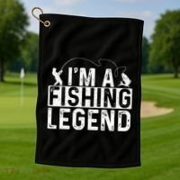 IM A Fishing Legend Fisherman Fish Lover Angling Golf Towel thumb 1