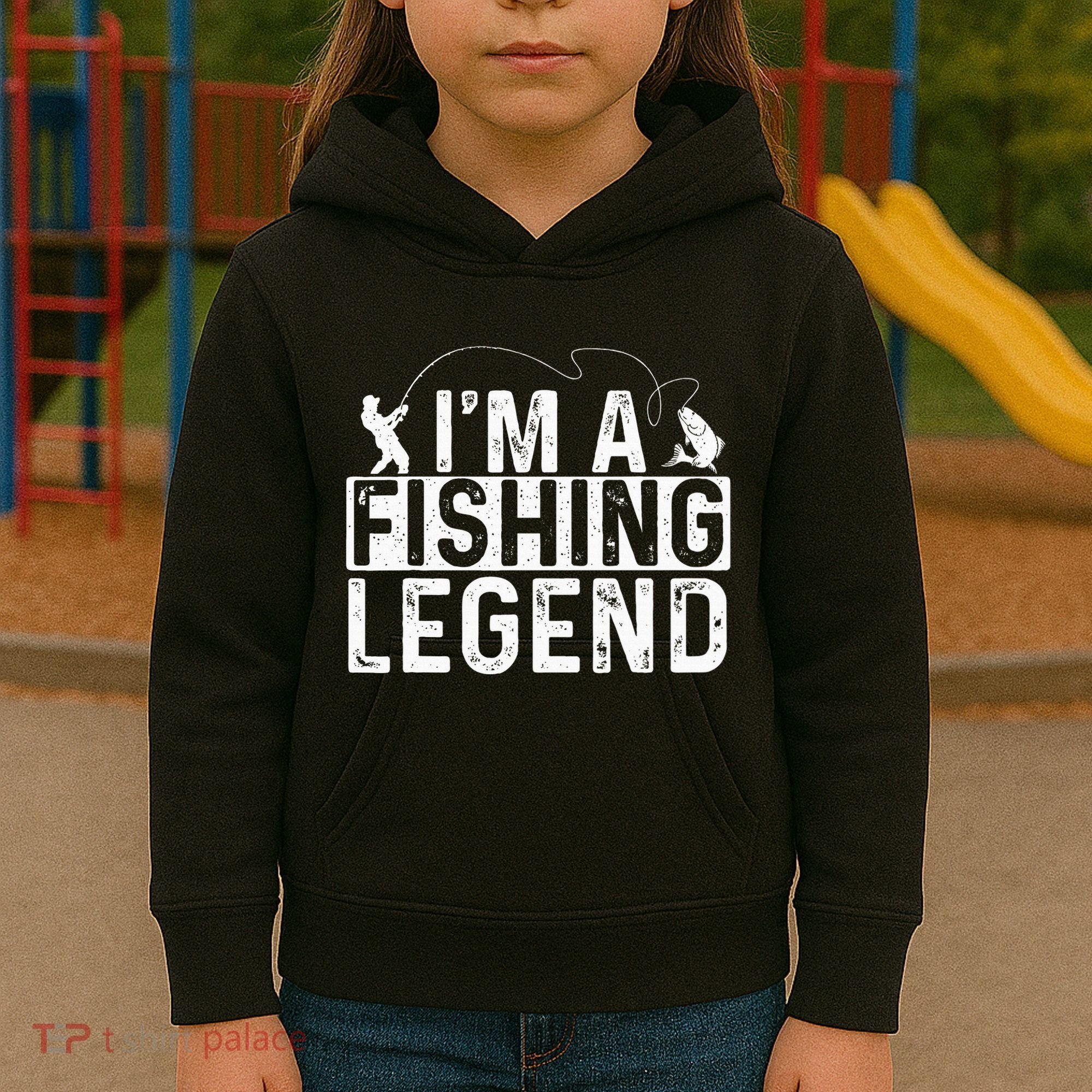IM A Fishing Legend Fisherman Fish Lover Angling Kids Hoodie