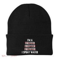 IM A Firefighter I Spray Water Funny Fire Firefighting Gift Beanie thumb 0
