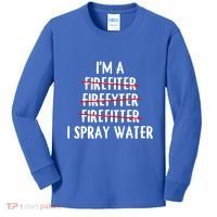 IM A Firefighter I Spray Water Funny Fire Firefighting Gift Kids Long Sleeve Shirt thumb 0