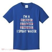 IM A Firefighter I Spray Water Funny Fire Firefighting Gift Kids T-Shirt thumb 0