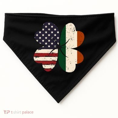 Irish American Flag Shamrock USA-Made Doggie Bandana