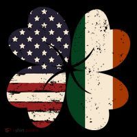Irish American Flag Shamrock Button thumb 1