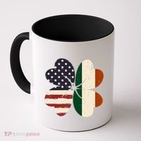 Irish American Flag Shamrock Coffee Mug thumb 0