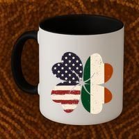 Irish American Flag Shamrock Coffee Mug thumb 2