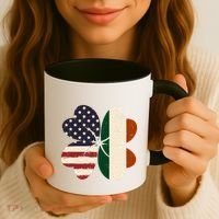 Irish American Flag Shamrock Coffee Mug thumb 3
