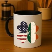 Irish American Flag Shamrock Coffee Mug thumb 4