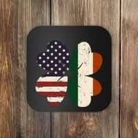 Irish American Flag Shamrock Coaster thumb 0