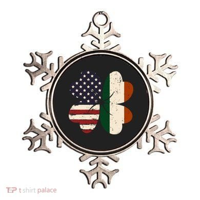 Irish American Flag Shamrock Ornament