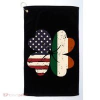 Irish American Flag Shamrock Golf Towel thumb 0