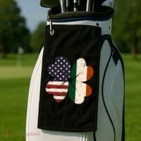 Irish American Flag Shamrock Golf Towel thumb 2