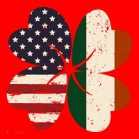 Irish American Flag Shamrock Santa Hat thumb 1