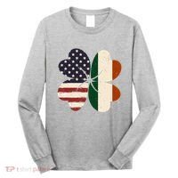 Irish American Flag Shamrock Long Sleeve Shirt thumb 0