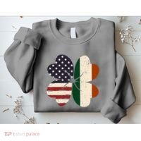 Irish American Flag Shamrock Sweatshirt thumb 2
