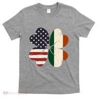 Irish American Flag Shamrock T-Shirt thumb 0