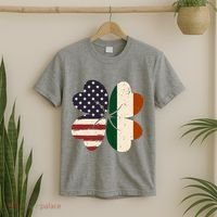 Irish American Flag Shamrock T-Shirt thumb 2